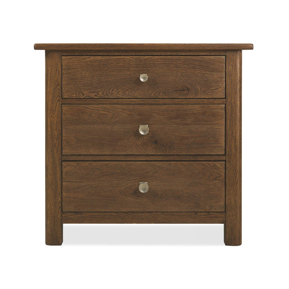 Driftwood Three-Drawer Nightstand - Worn Saddle