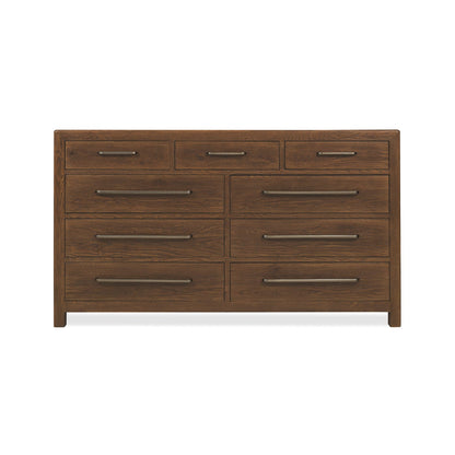 Driftwood Nine-Drawer Dresser - Worn Saddle