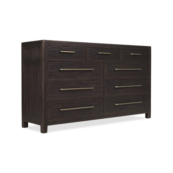 Driftwood Nine-Drawer Dresser - Burnt Timber