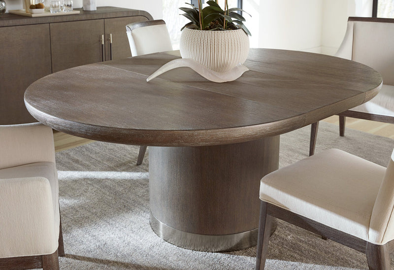 Modern Mood Round Dining Table with 1-18in Leaf - Mink