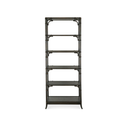 Retreat Pole Rattan Bookcase - Black Sand