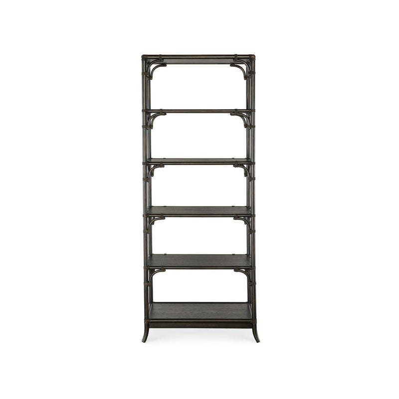 Retreat Pole Rattan Bookcase - Black Sand