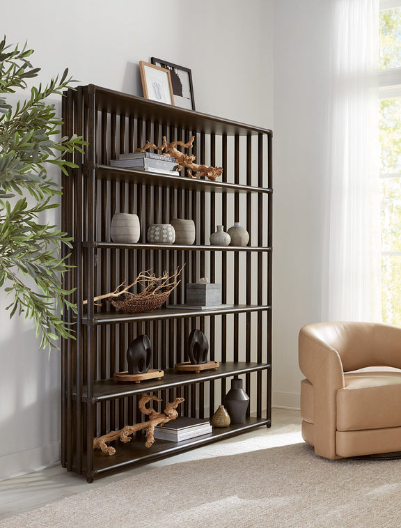 Retreat Slatted Bookcase - Black Sand
