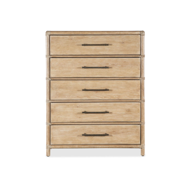 Retreat Pole Rattan Five-Drawer Chest - Dune