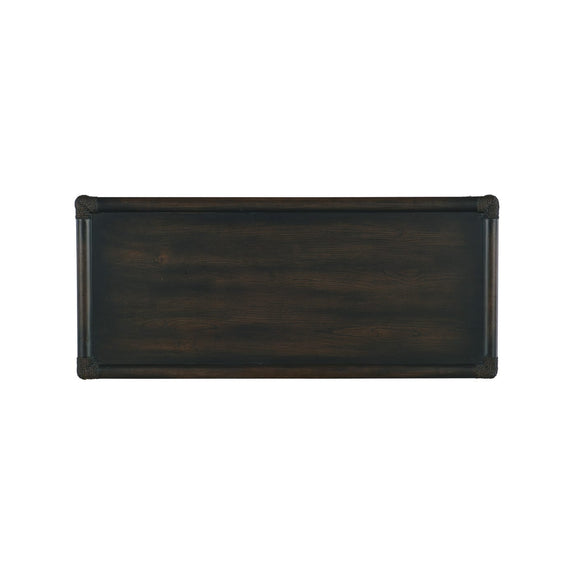 Retreat Pole Rattan Five-Drawer Chest - Black Sand