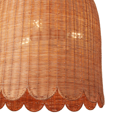 Maude Rattan Scallop Chandelier