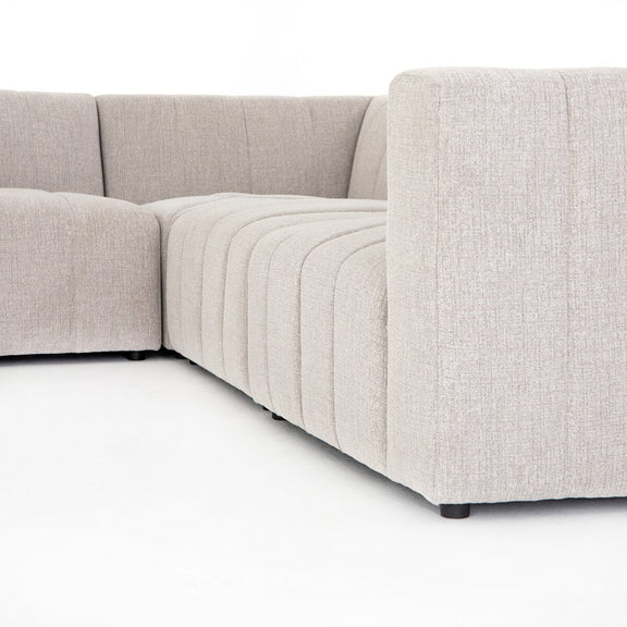 Langham Channeled 6-Piece Chaise Sectional - Napa Sandstone