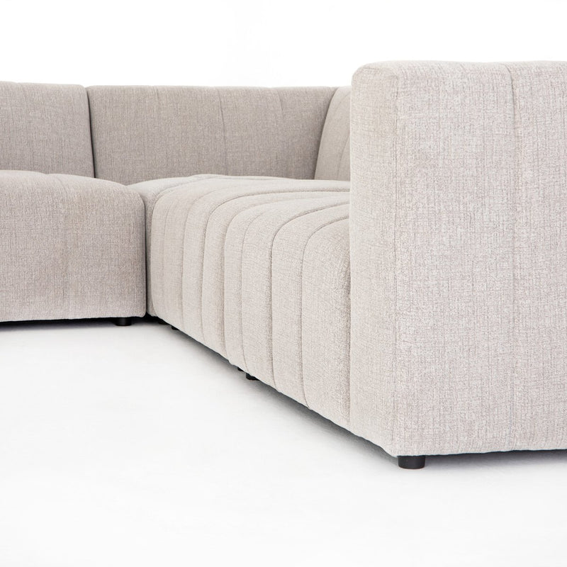 Langham Channeled 6-Piece Chaise Sectional - Napa Sandstone