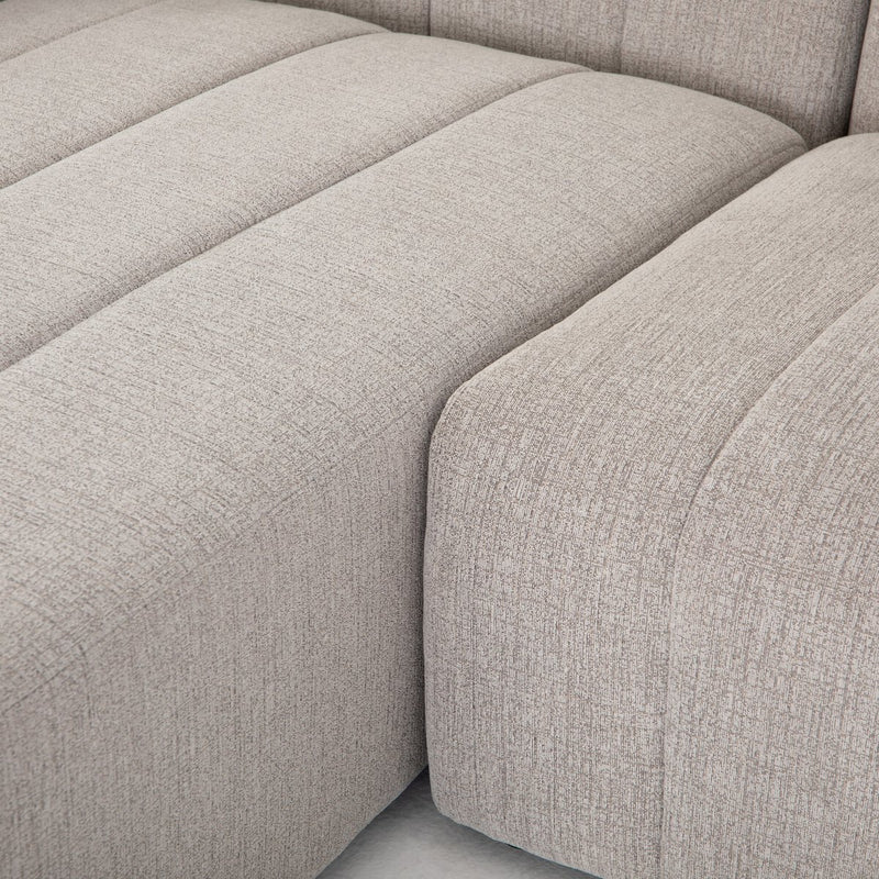 Langham Channeled 6-Piece Chaise Sectional - Napa Sandstone