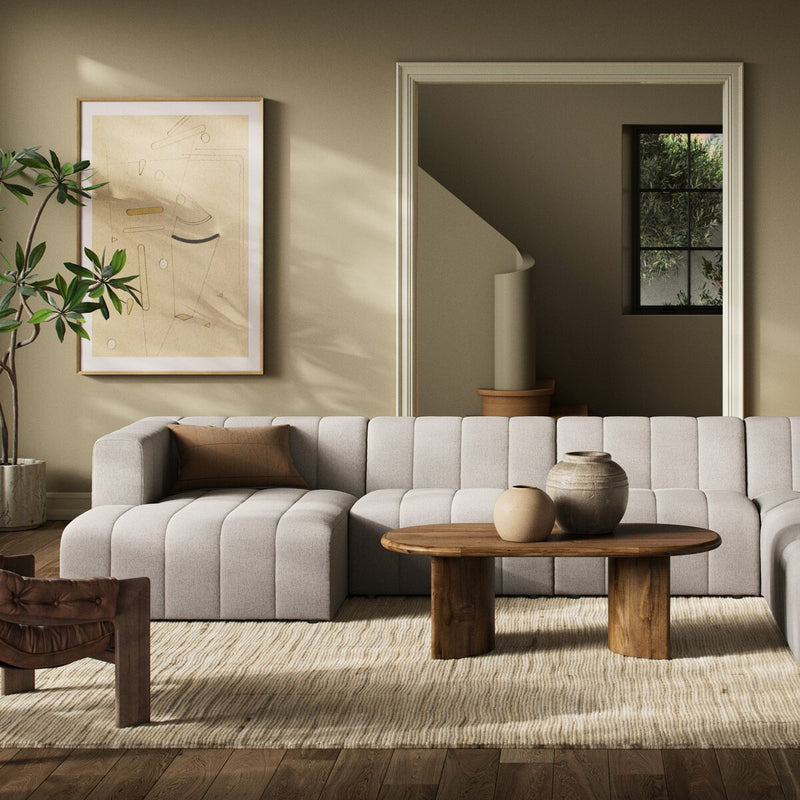 Langham Channeled 6-Piece Chaise Sectional - Napa Sandstone