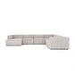 Langham Channeled 6-Piece Chaise Sectional - Napa Sandstone