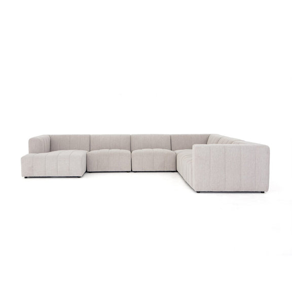 Langham Channeled 6-Piece Chaise Sectional - Napa Sandstone