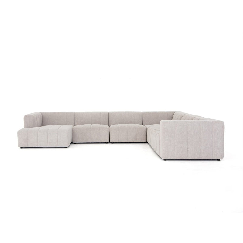 Langham Channeled 6-Piece Chaise Sectional - Napa Sandstone