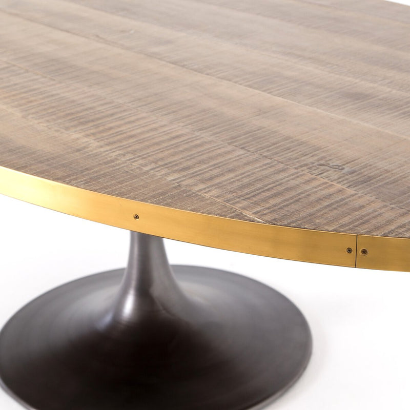 Evans Oval Dining Table - Reclaimed Burnt Oak