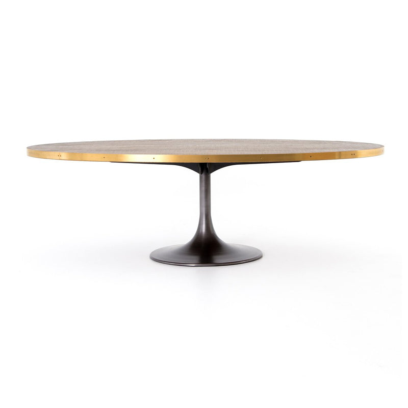 Evans Oval Dining Table - Reclaimed Burnt Oak