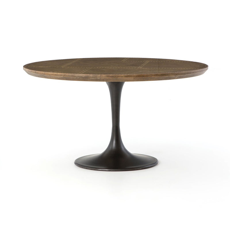 Powell Dining Table - Bright Brass Clad