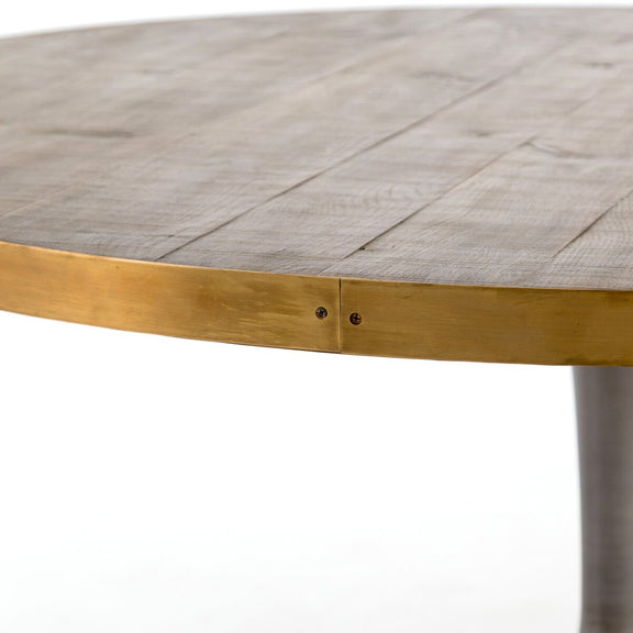 Evans Round Dining Table - Reclaimed Burnt Oak