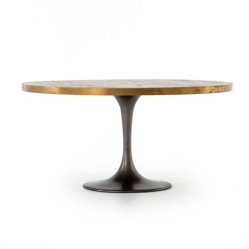 Evans Round Dining Table - Reclaimed Burnt Oak