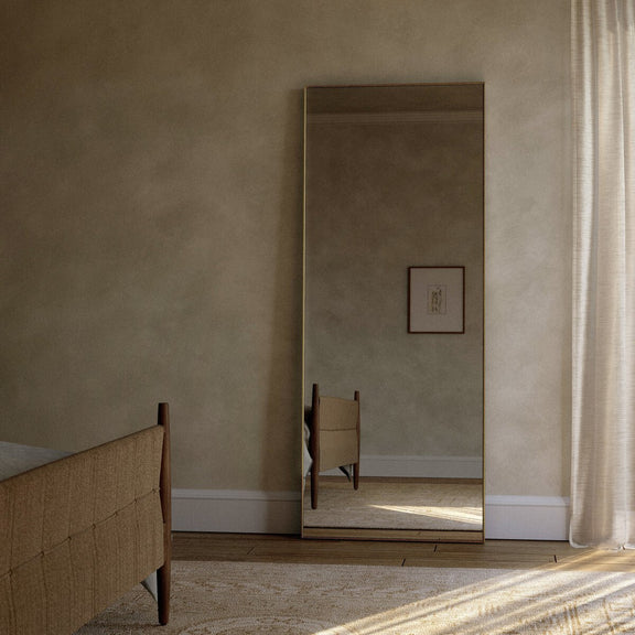 Bellvue Floor Mirror - Polished Brass