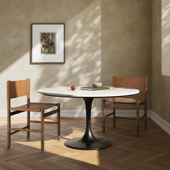 Powell Dining Table - White Marble