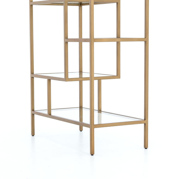 Helena Brass Bookcase - Worn Brass