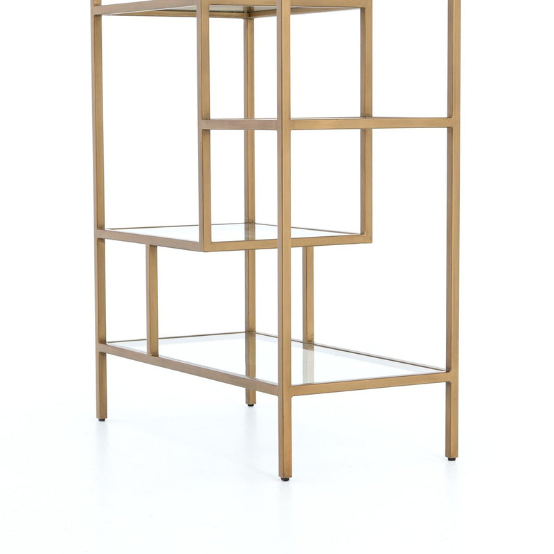 Helena Brass Bookcase - Worn Brass