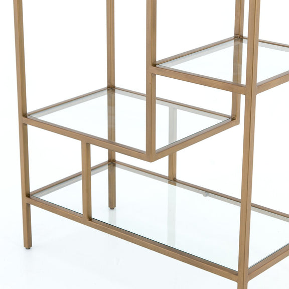 Helena Brass Bookcase - Worn Brass