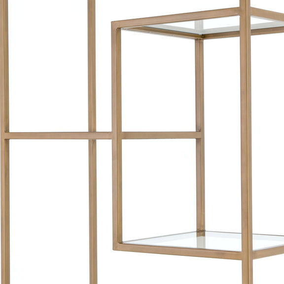 Helena Brass Bookcase - Worn Brass