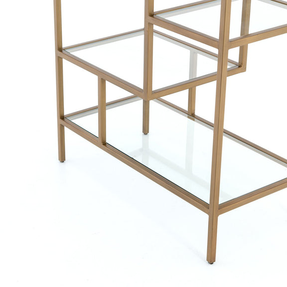 Helena Brass Bookcase - Worn Brass