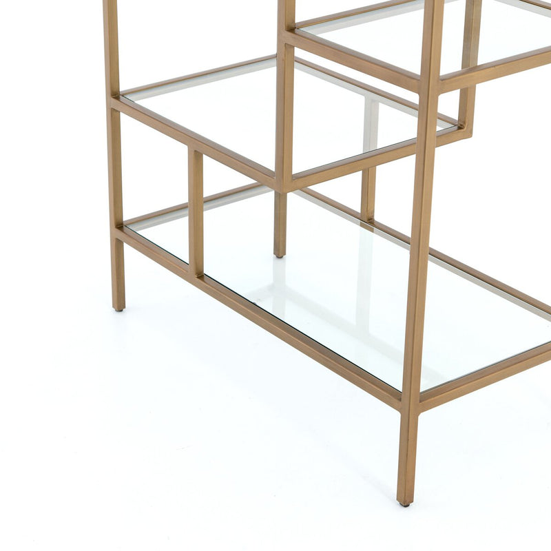 Helena Brass Bookcase - Worn Brass
