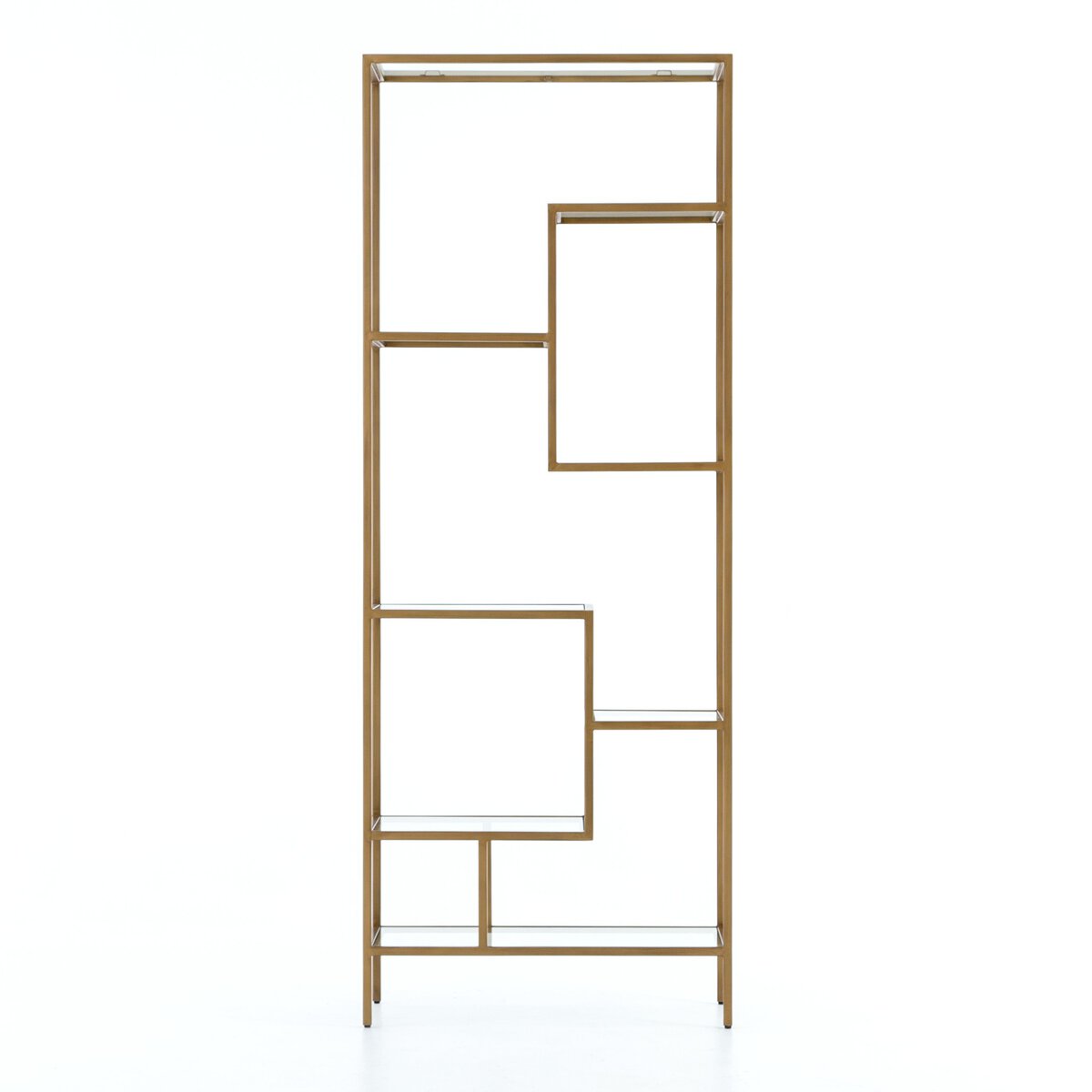 Helena Brass Bookcase - Worn Brass