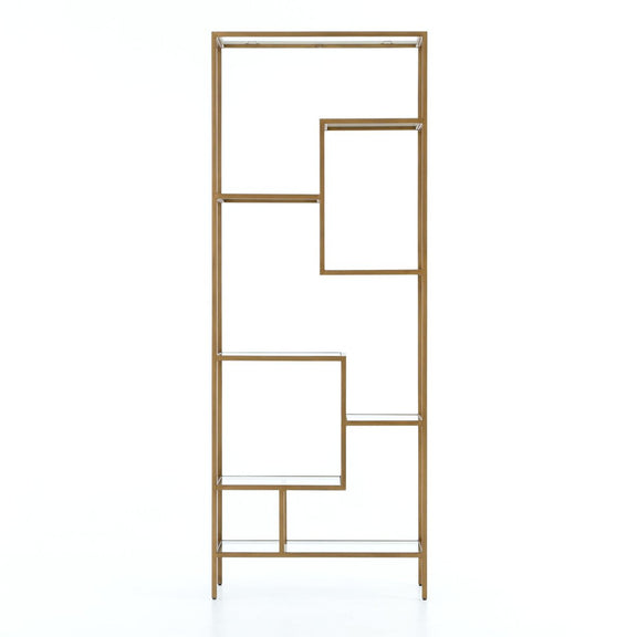Helena Brass Bookcase - Worn Brass