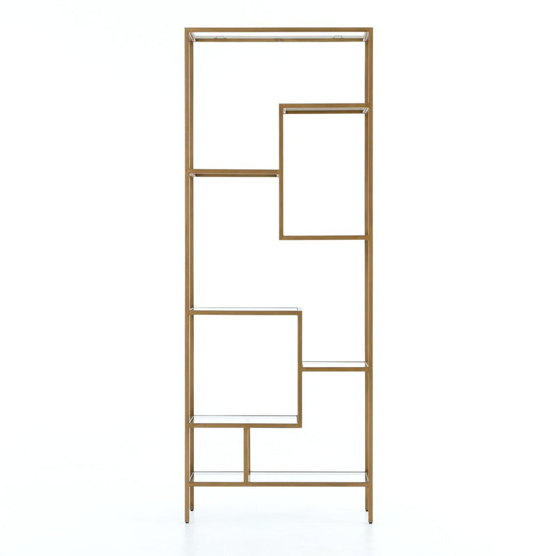 Helena Brass Bookcase - Worn Brass
