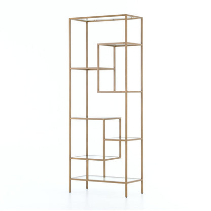 Helena Brass Bookcase - Worn Brass