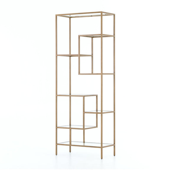 Helena Brass Bookcase - Worn Brass