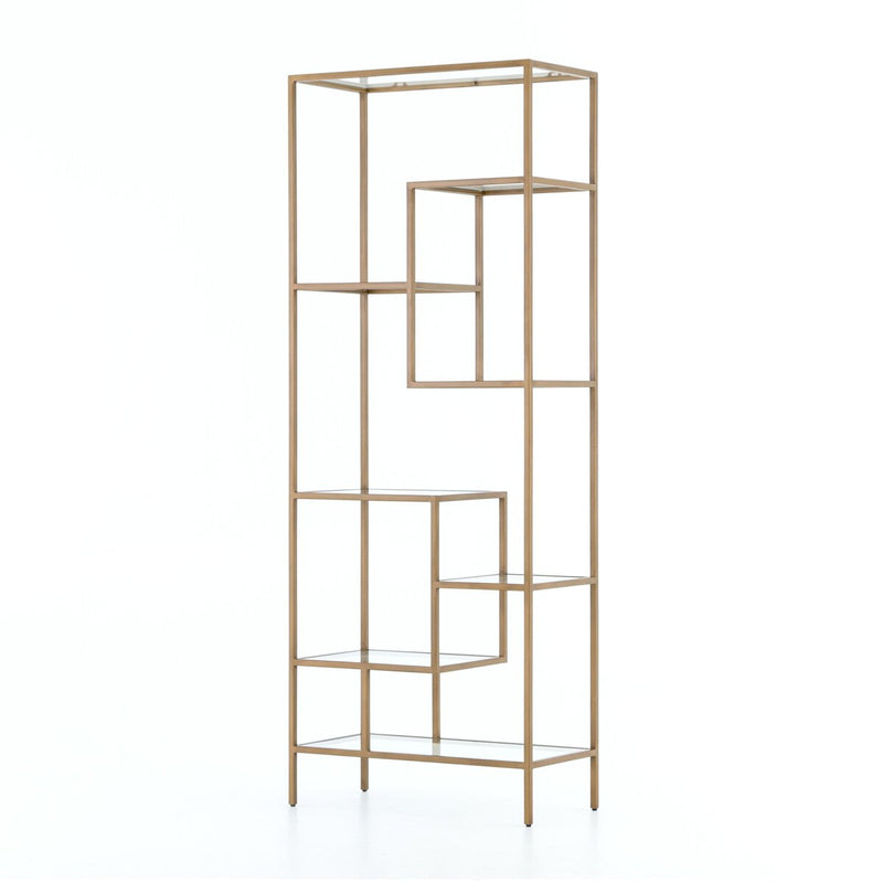 Helena Brass Bookcase - Worn Brass