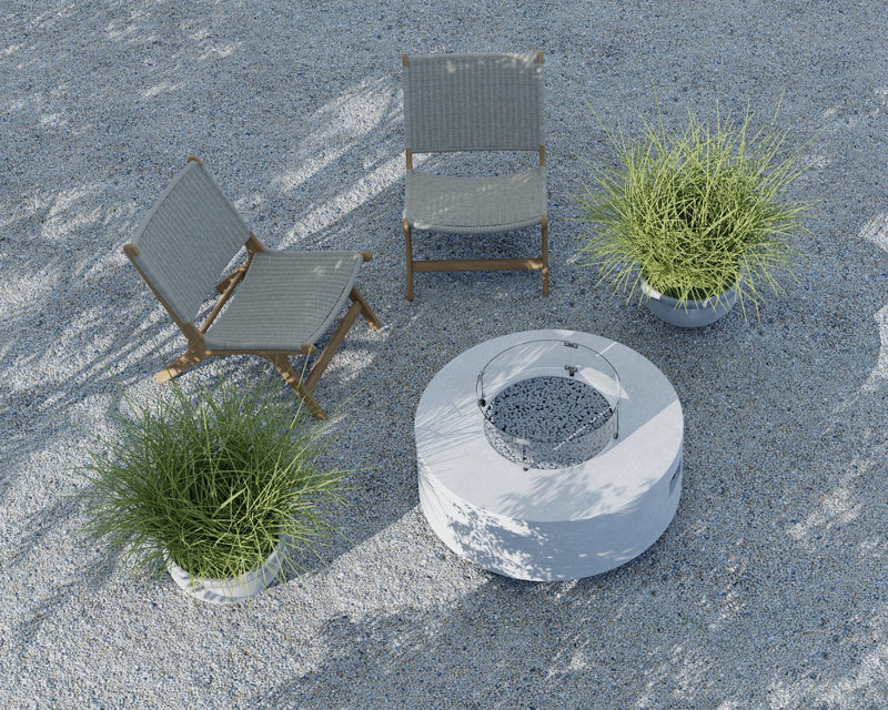 Round Fire Table Glass Surround