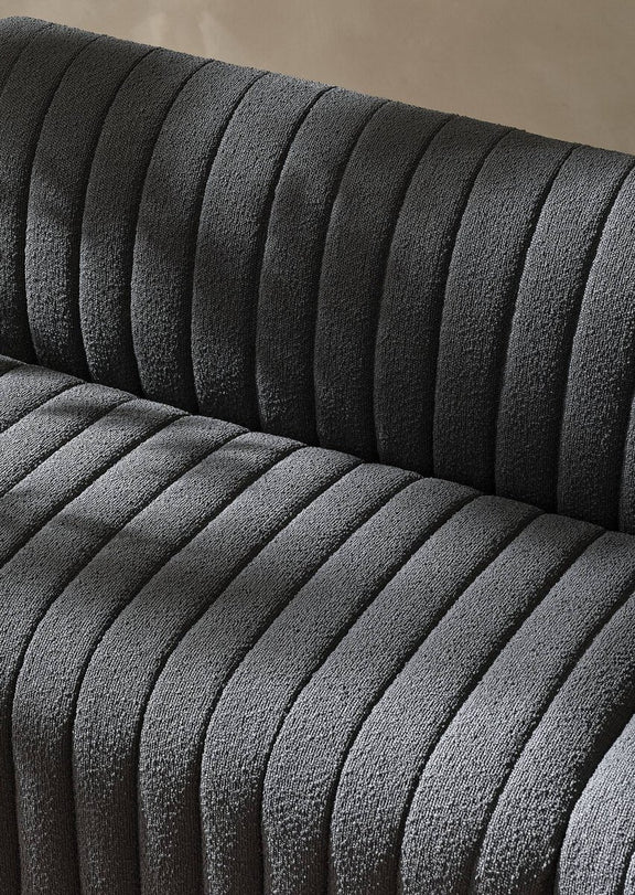 Augustine Dining Banquette, L-Shape - Fiqa Boucle Charcoal