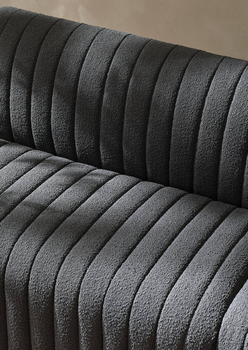 Augustine Dining Banquette, L-Shape - Fiqa Boucle Charcoal