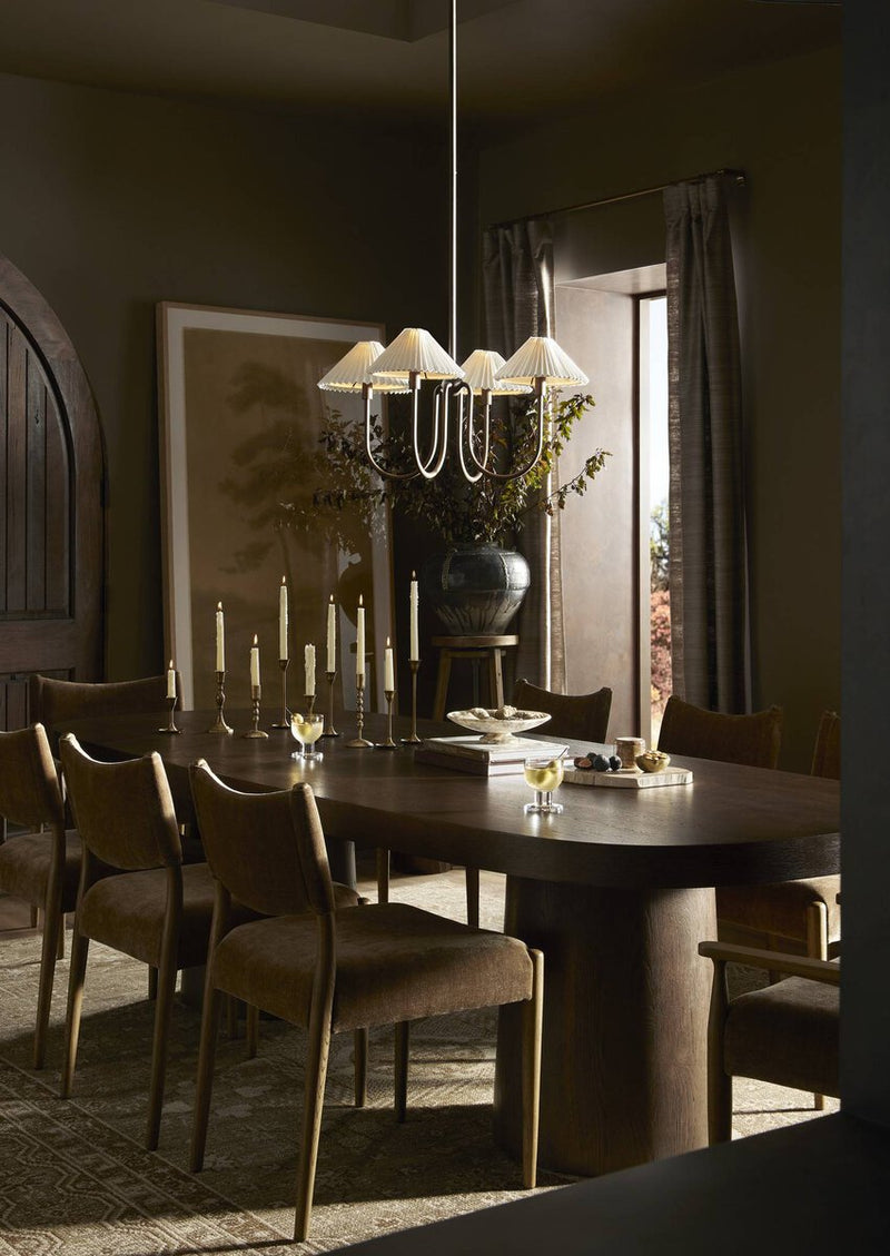 Valen Dining Table - Rustic Brown Oak Veneer