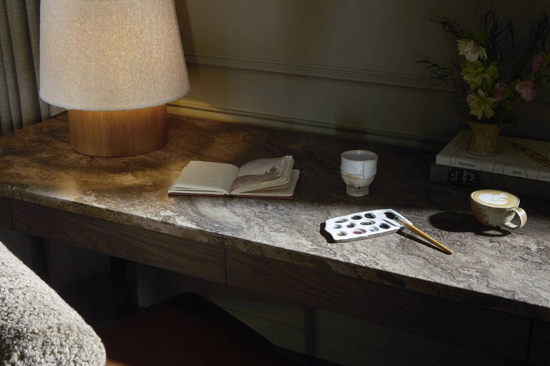 Lawson Desk - Warm Grey Marble