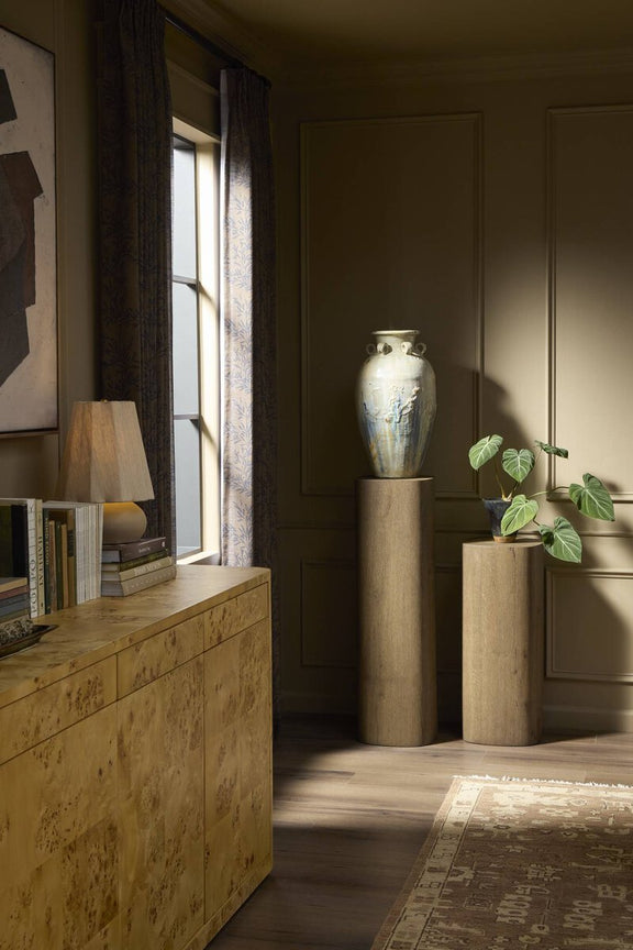 Tycho Pedestal - Brown Oak Veneer