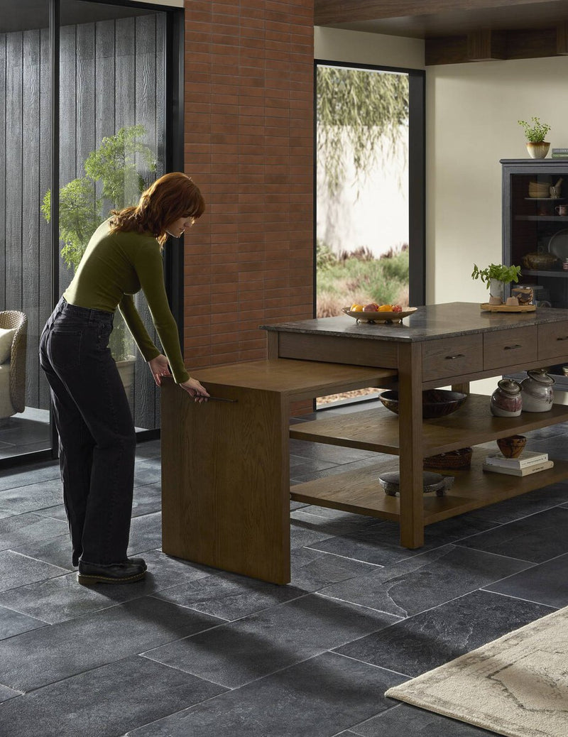 Divina Kitchen Island - Warm Grey Marble