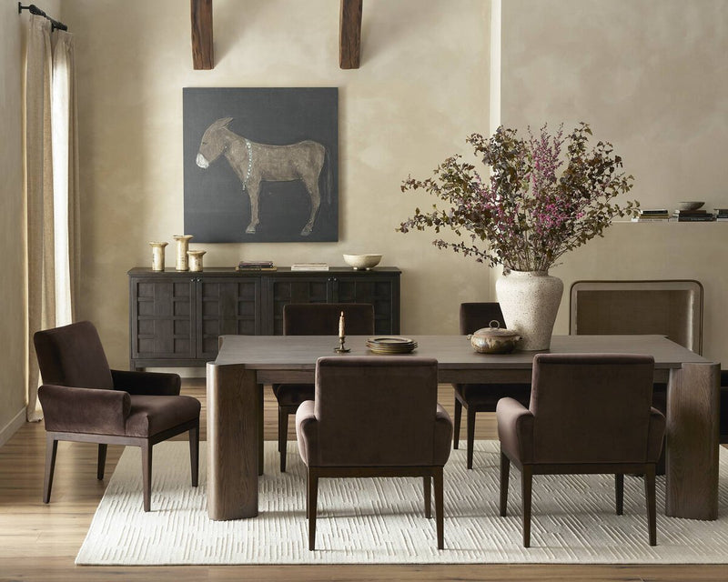Soho Dining Table - Aged Natural Oak Veneer