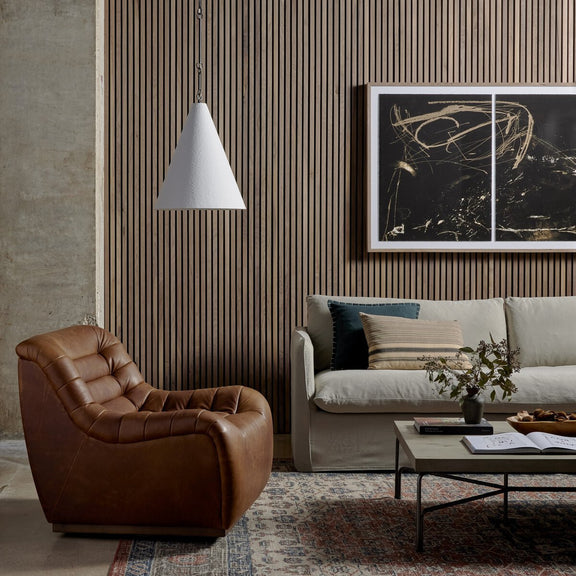Grazia Pendant - Matte White Plaster