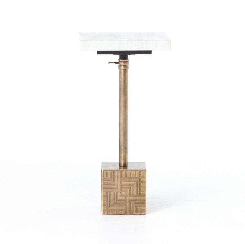 Sirius Adjustable Accent Table - White Marble