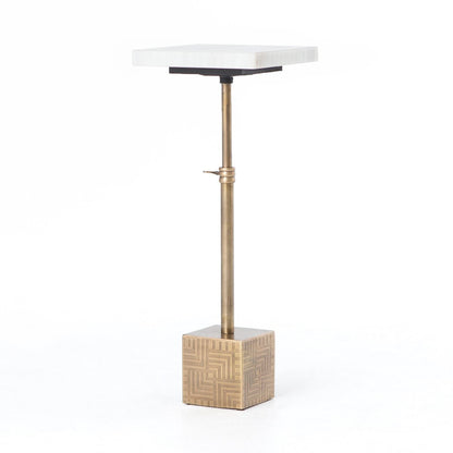 Sirius Adjustable Accent Table - White Marble