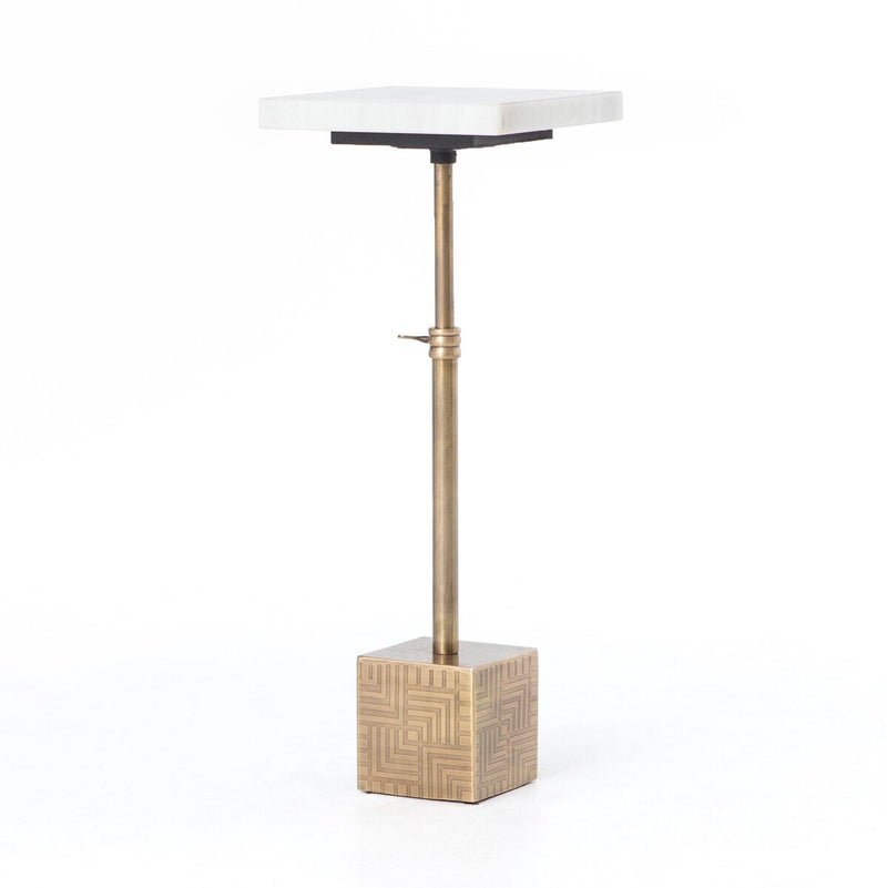Sirius Adjustable Accent Table - White Marble