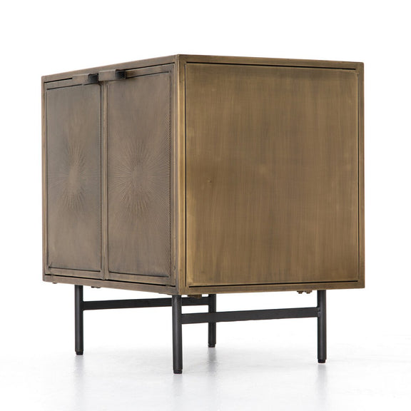 Sunburst Cabinet Nightstand - Aged Brass Pc