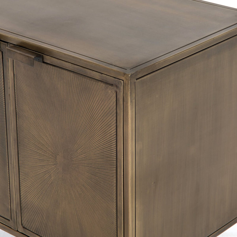 Sunburst Cabinet Nightstand - Aged Brass Pc
